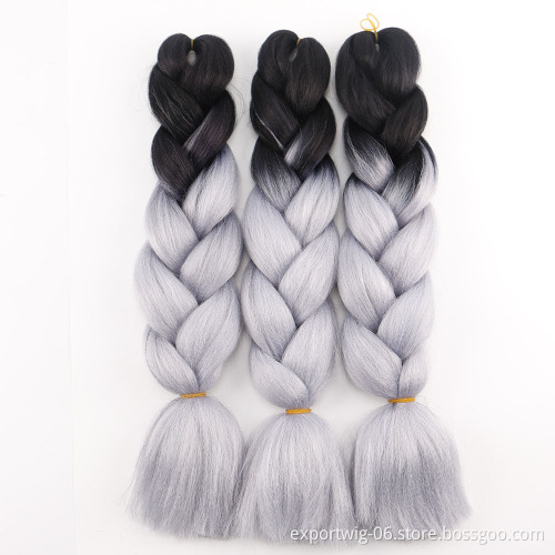jumbo hair braid extension 24inch 100g yaki For African synthetic ombre braiding hair
